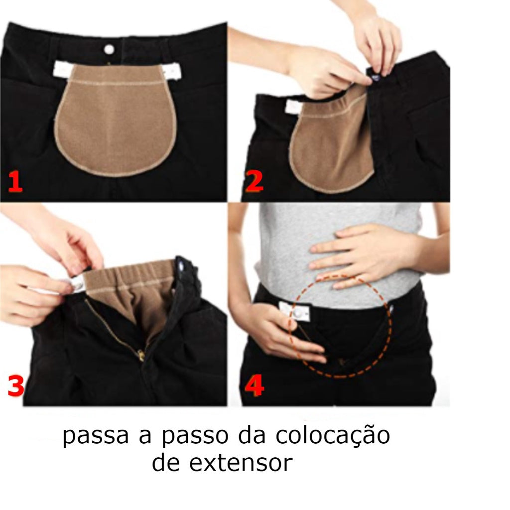 Cinta Extensora de Calça Jeans E Faixa Gestante