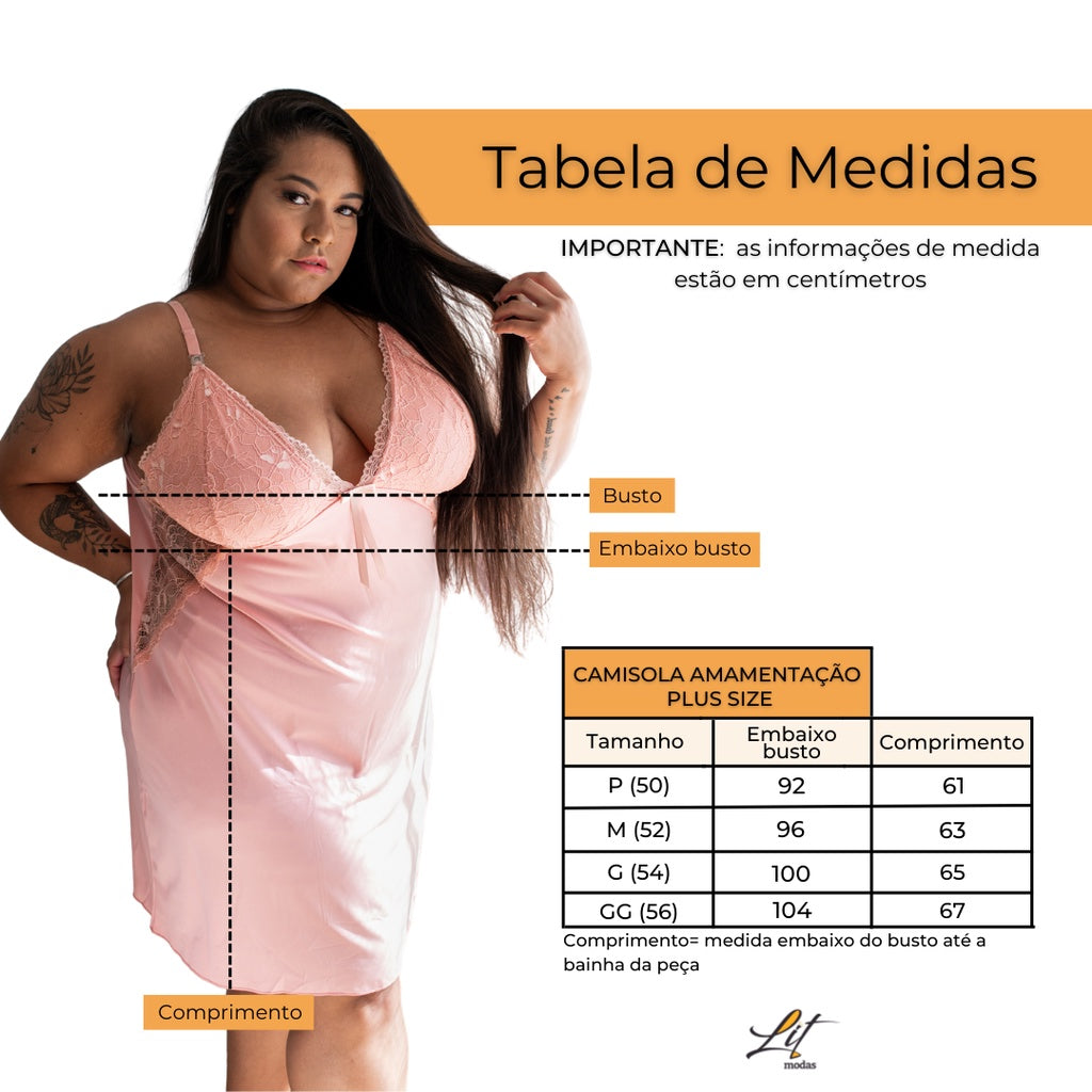 Camisola Plus Size com Renda