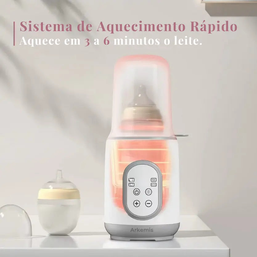 Aquecedor de Mamadeiras Multifuncional 8 em 1: Aquecimento Rápido, Descongelamento e Esterilização Segura