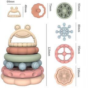 Brinquedo Empilhável Educacional em Silicone para Bebês Maternil