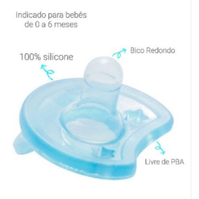 Chupeta 100% silicone tamanho 1 para bebês de 0 a 6 meses