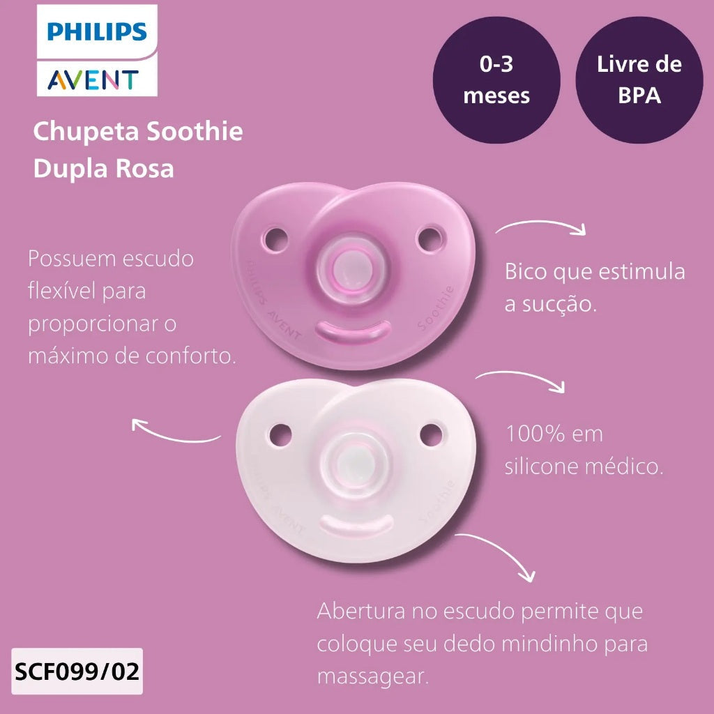 Chupeta Avent Soothie Silicone 0 a 3 Meses