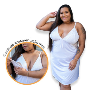 Camisola Plus Size com Renda